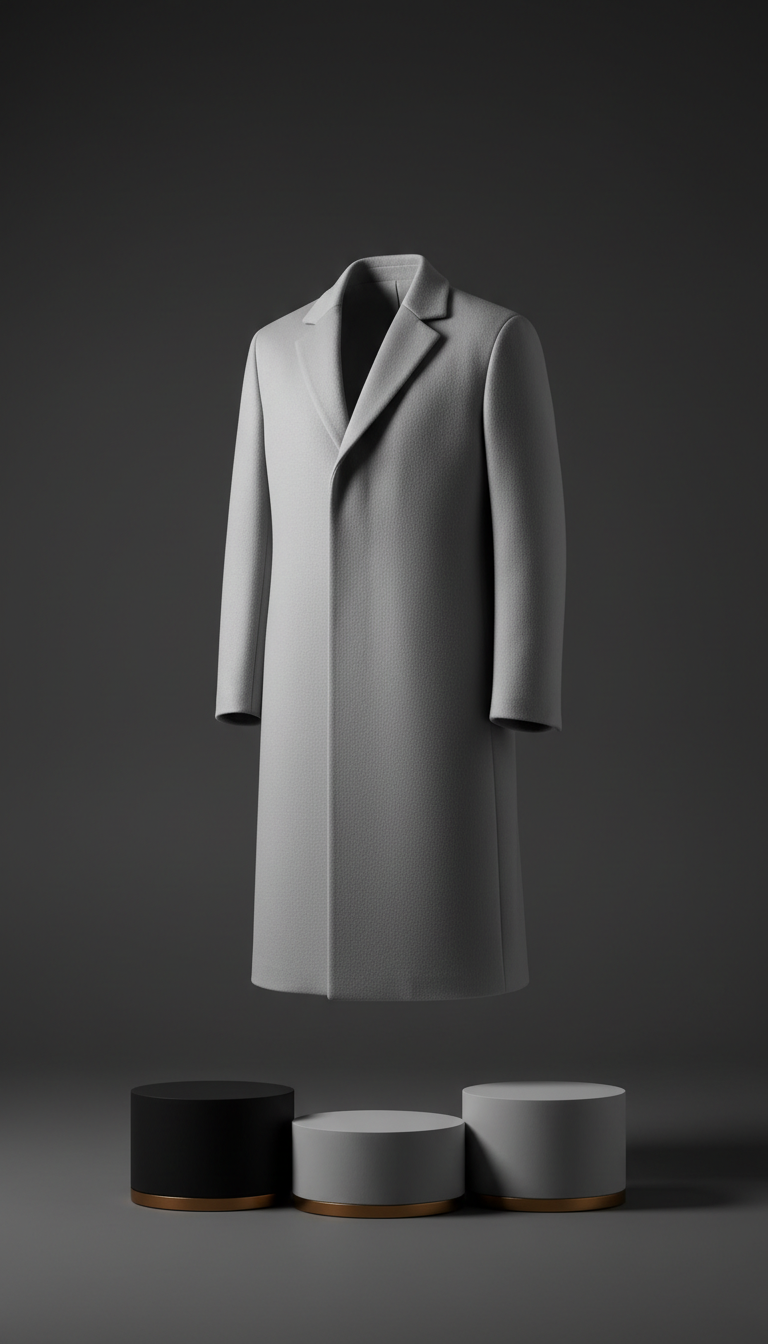 Silver Mist Tailored Overcoat