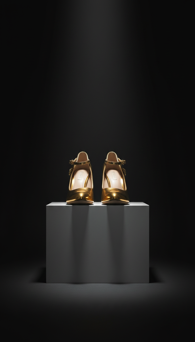 Gilded Ochre Metallic-Accent Heels